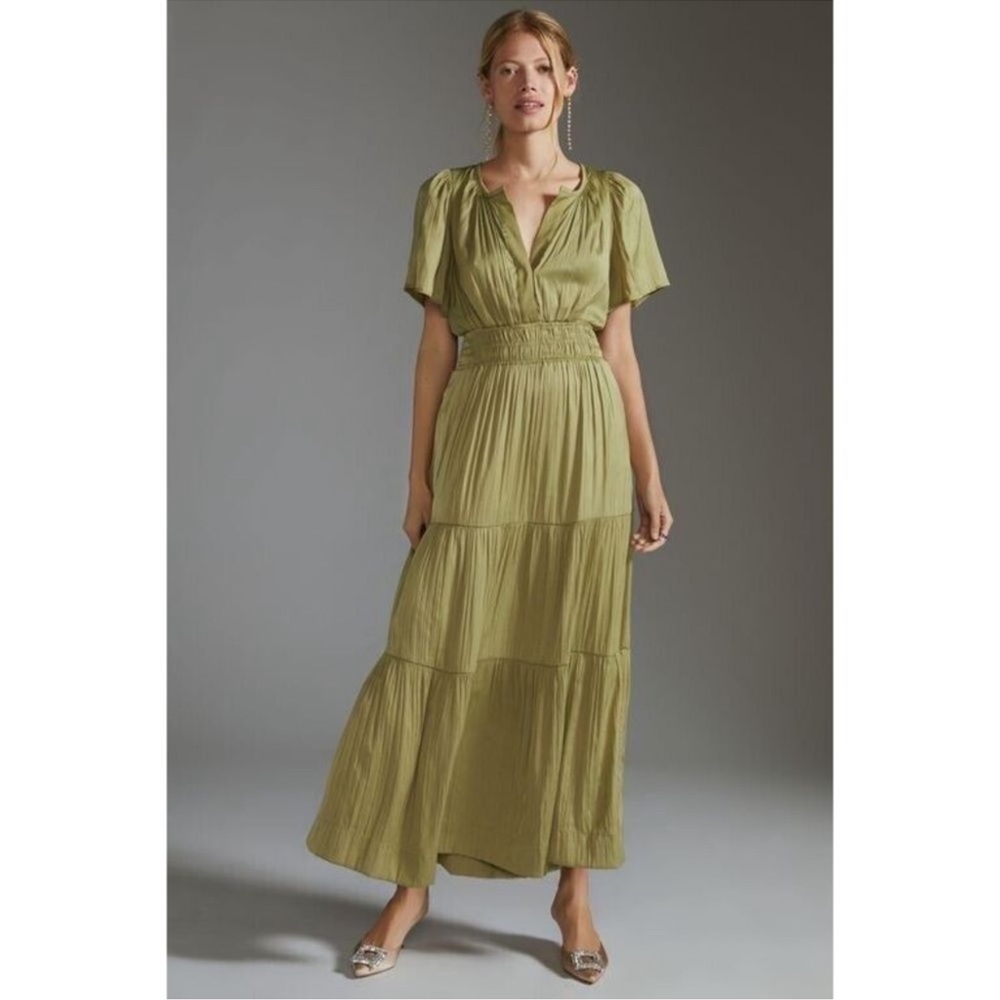 Anthropologie Somerset Maxi Dress Green/Chartreuse